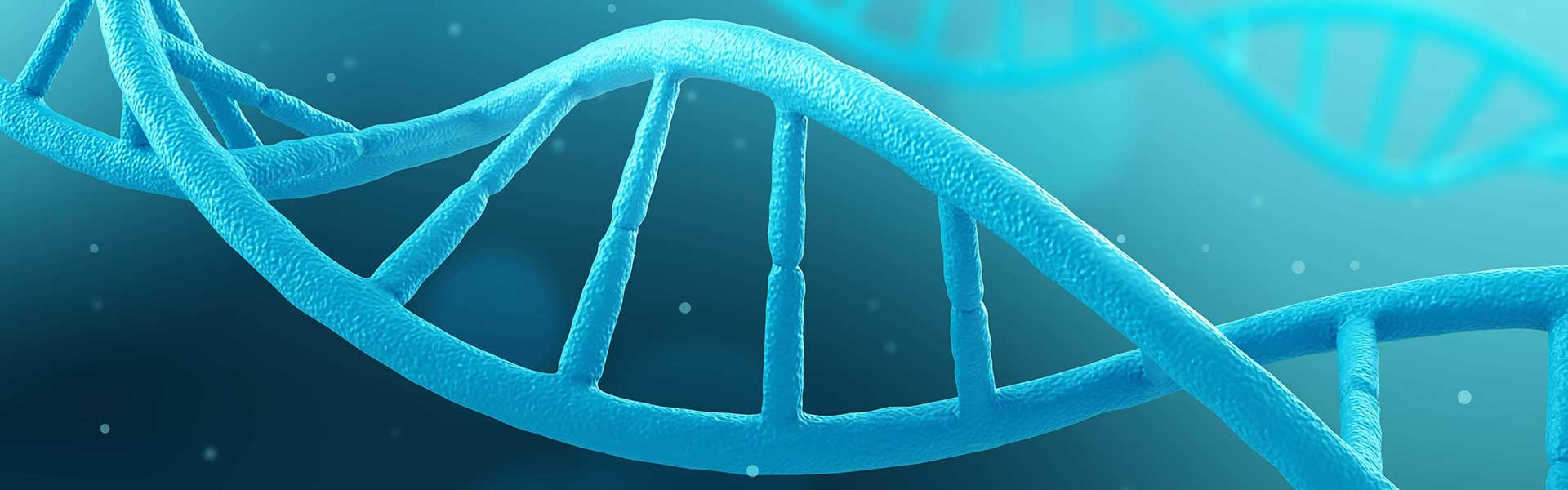 DNA spiral on blue background
