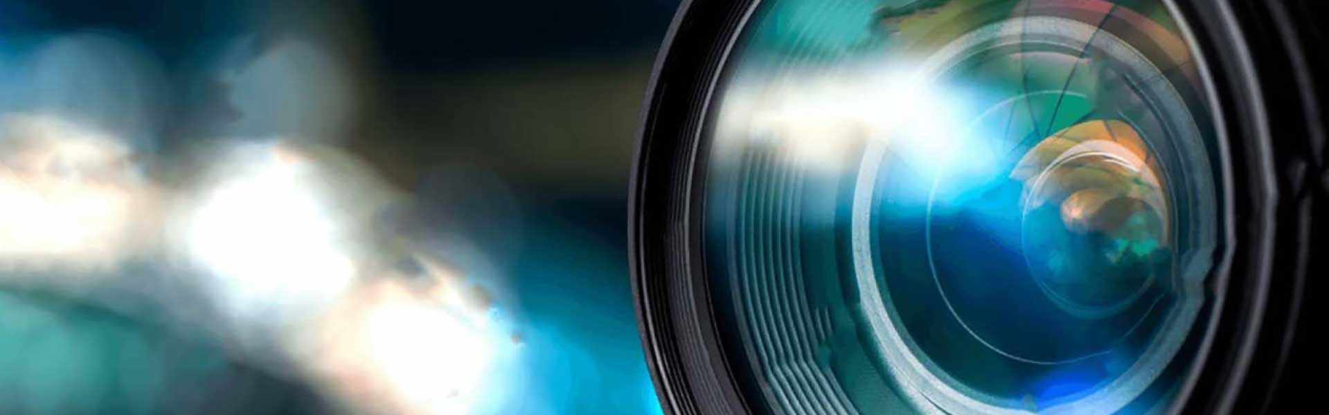 Close up of camera lens