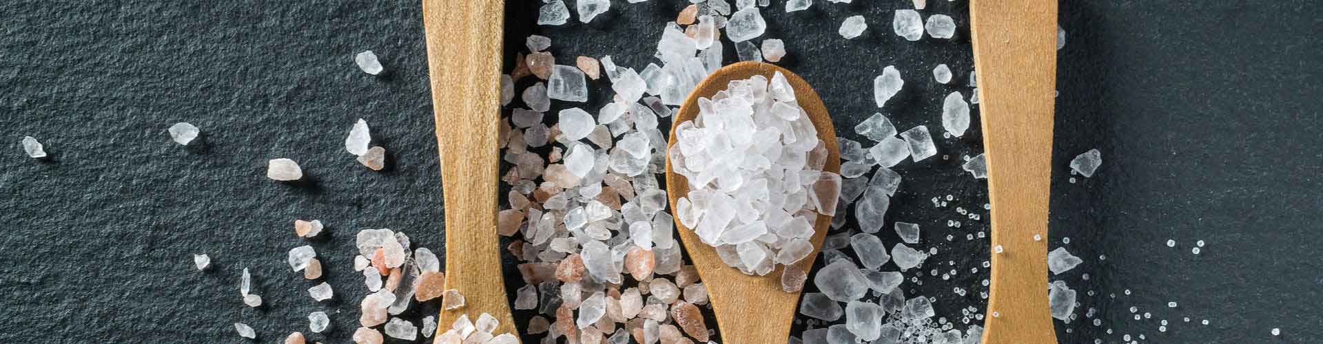 Sodium or salt on a spoon