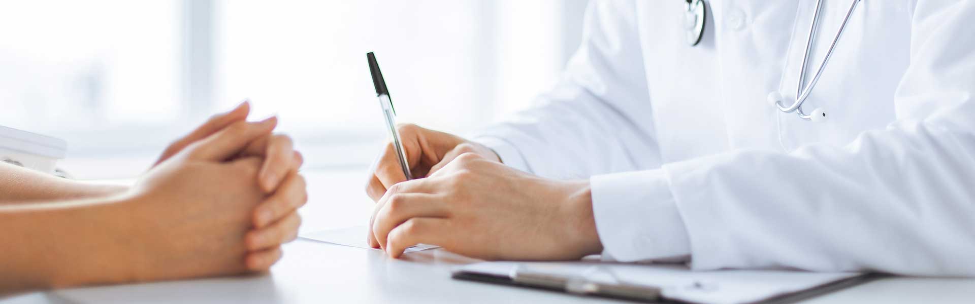 Doctor with patient