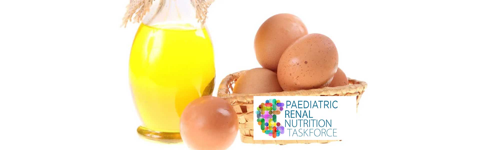 Oil and a basket of eggs
