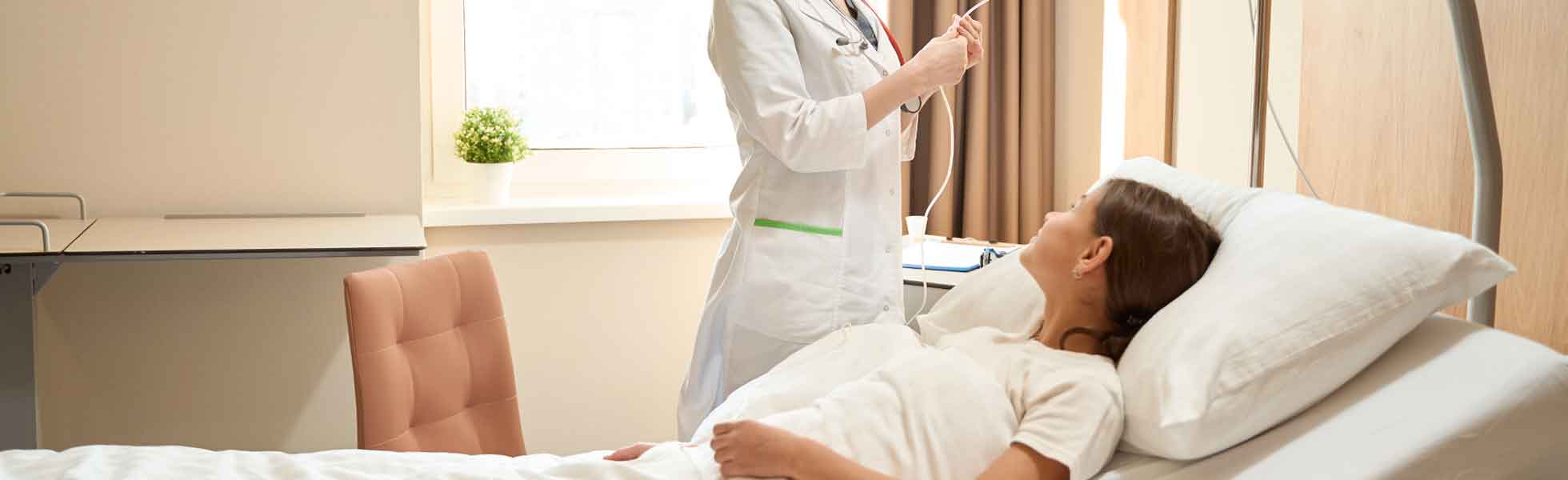 teenage girl in hospital bed 