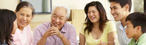 Family talking together